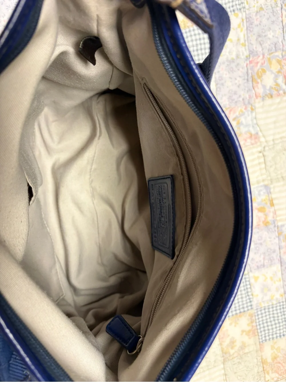 Coach Navy Signature Jacquard Crossbody Shoulder Bag